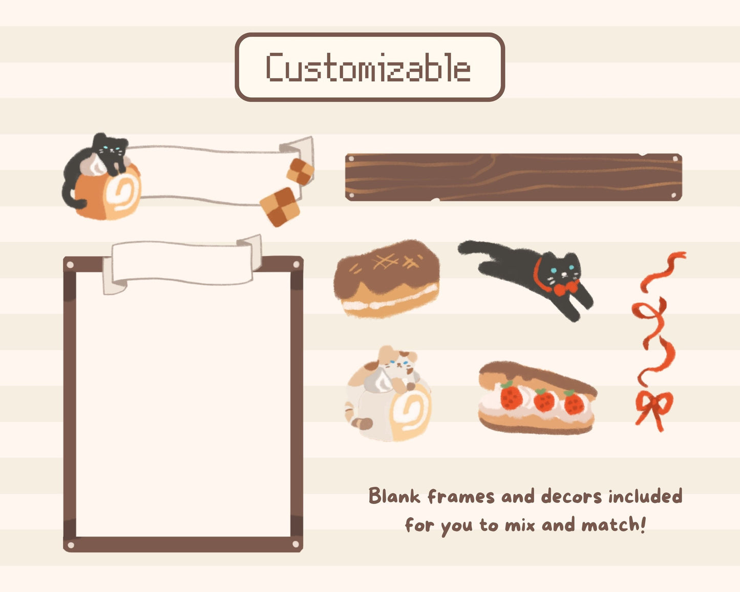 Purrfect Pastries | Animated Stream Pack | Animated Twitch Overlay