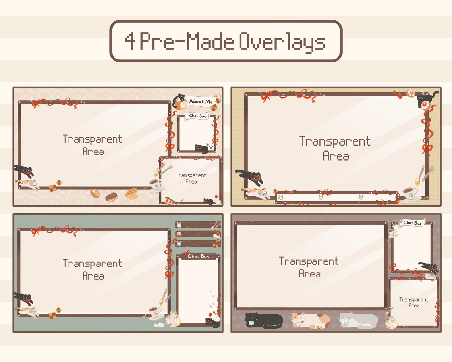 Purrfect Pastries | Animated Stream Pack | Animated Twitch Overlay