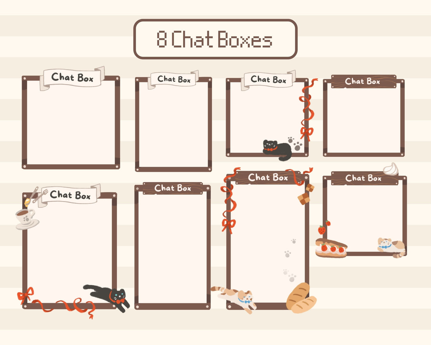 Purrfect Pastries | Animated Stream Pack | Animated Twitch Overlay