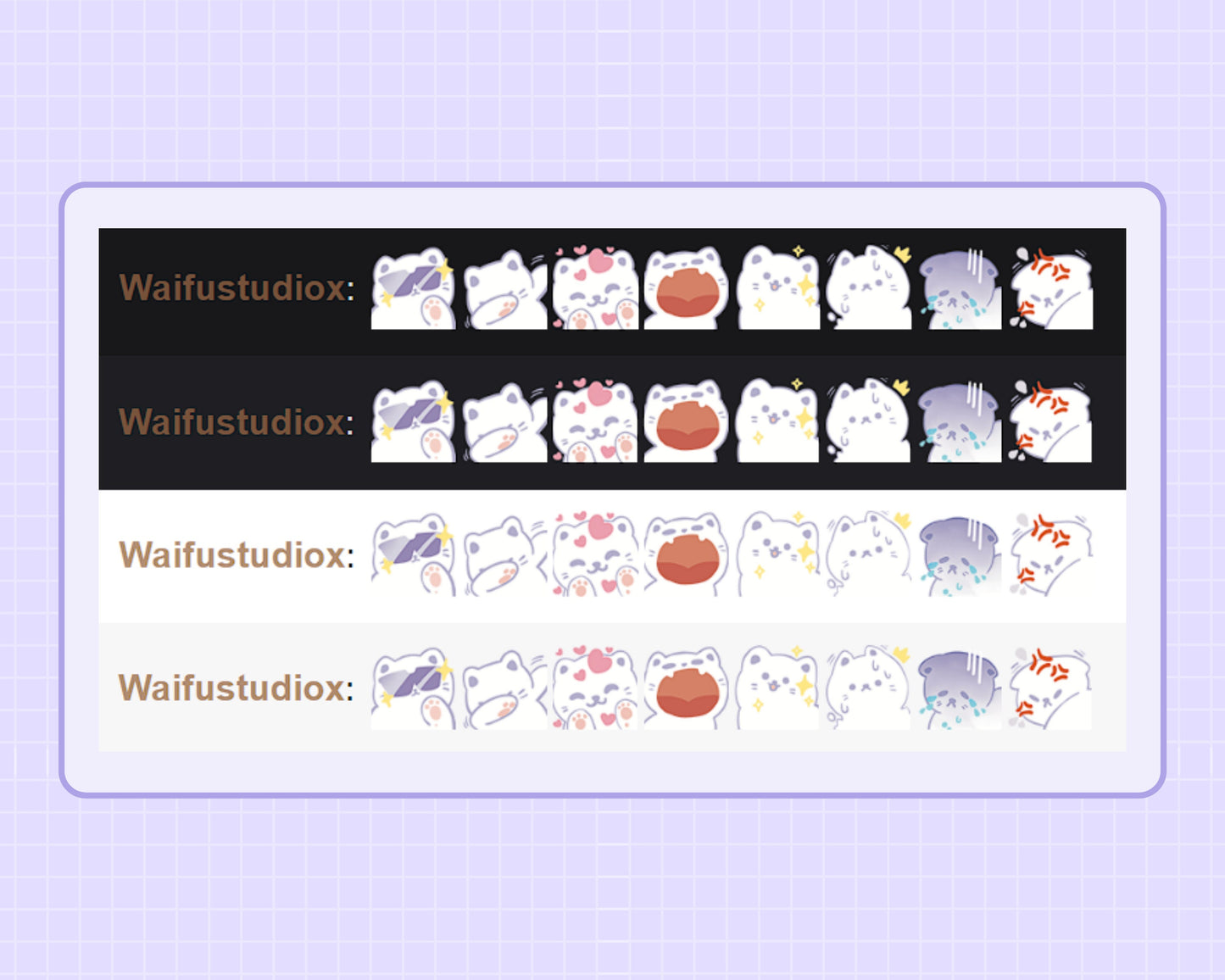 Mystic Whiskers | 6 Twitch Emotes | Discord Emotes