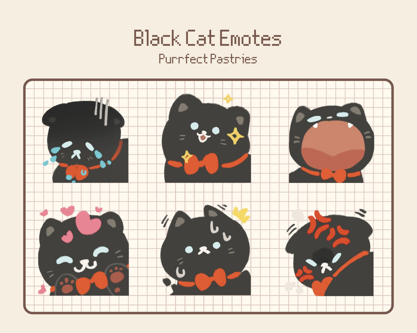 Purrfect Pastries | 6 Twitch Emotes | Discord Emotes