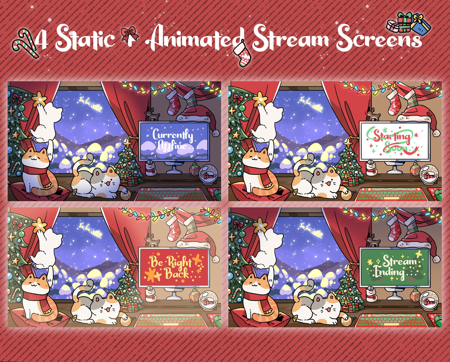 Frosty Paws | Animated Stream Pack | Animated Twitch Overlay