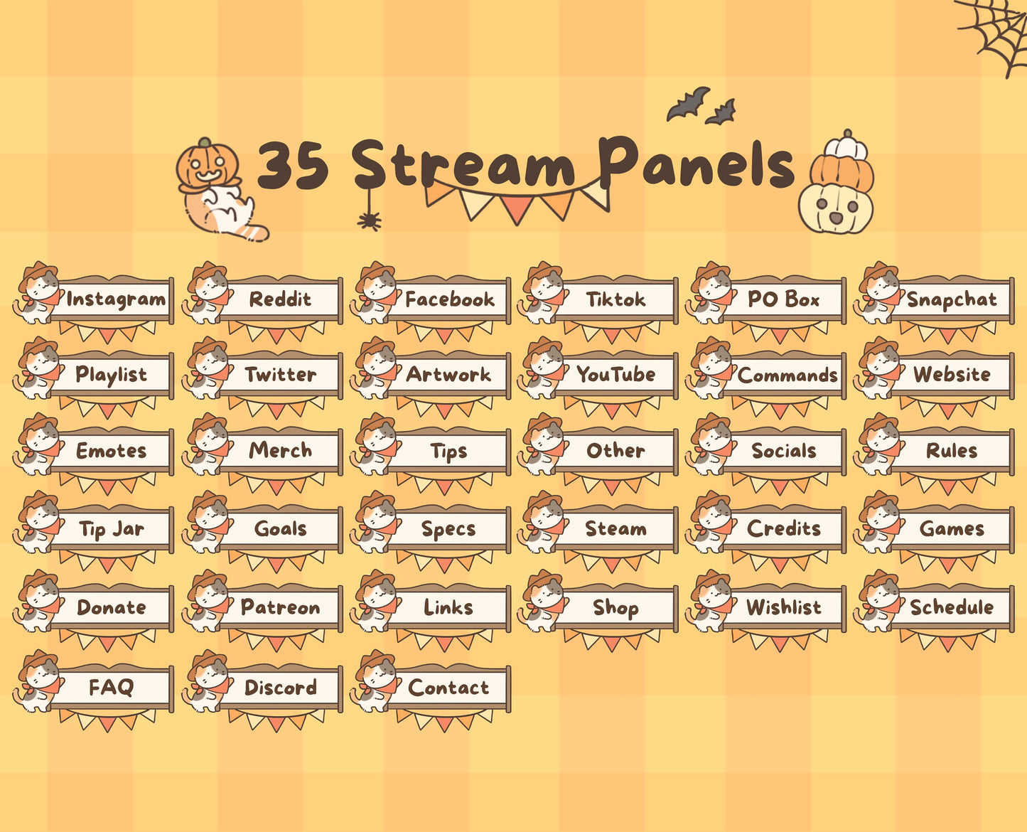 Cat-o-Lantern | Animated Stream Pack | Animated Twitch Overlay