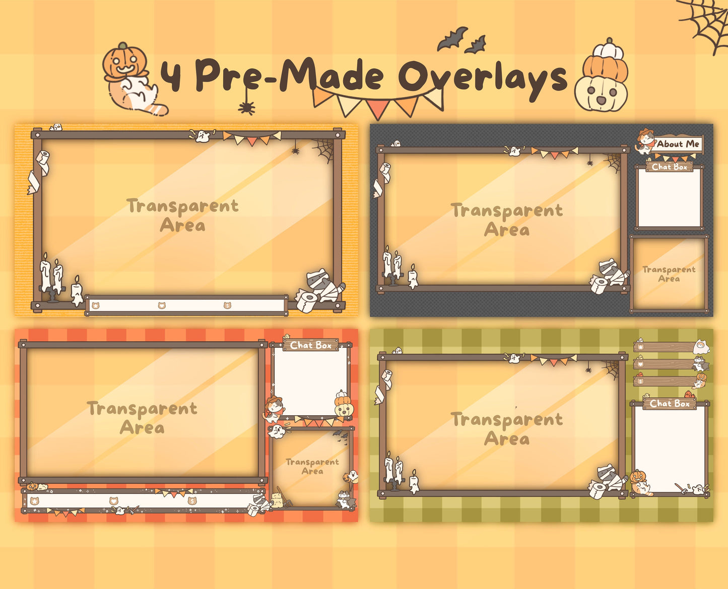 Cat-o-Lantern | Animated Stream Pack | Animated Twitch Overlay