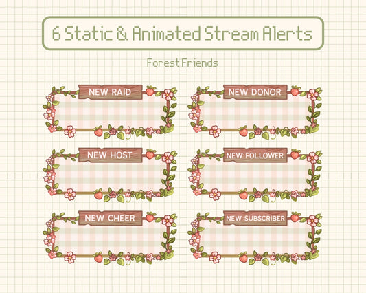 Forest Friends | 6 Static & Animated Alerts