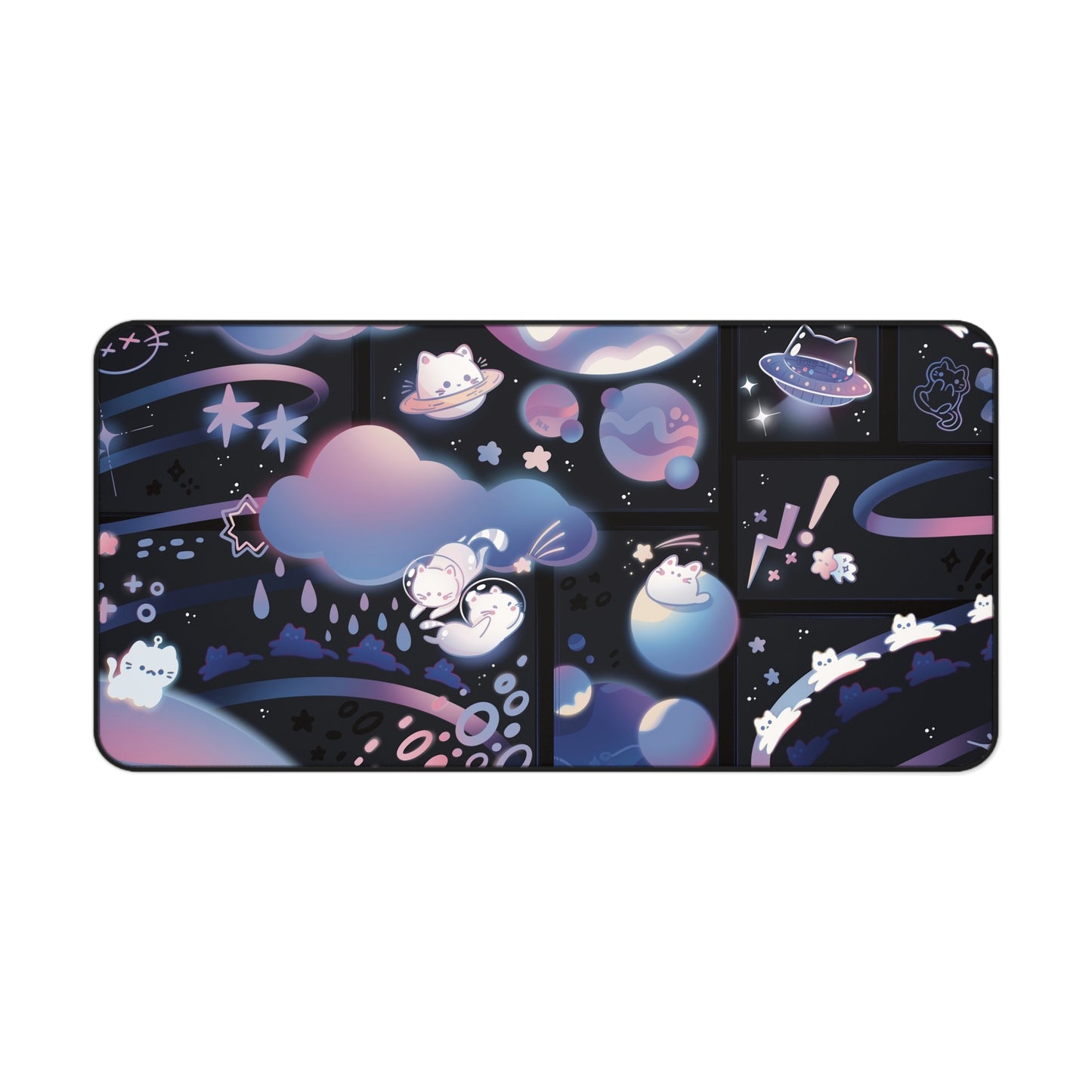 Space Cat Cute Mousepad | Deskmat | Gaming Mousepad | Cat Deskmat | Gamer Girl Desk Accessories | Gifts for Gamers | Gaming Desk Accessories