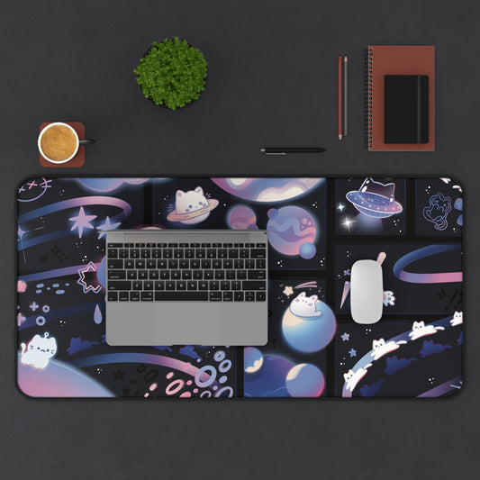 Space Cat Cute Mousepad | Deskmat | Gaming Mousepad | Cat Deskmat | Gamer Girl Desk Accessories | Gifts for Gamers | Gaming Desk Accessories