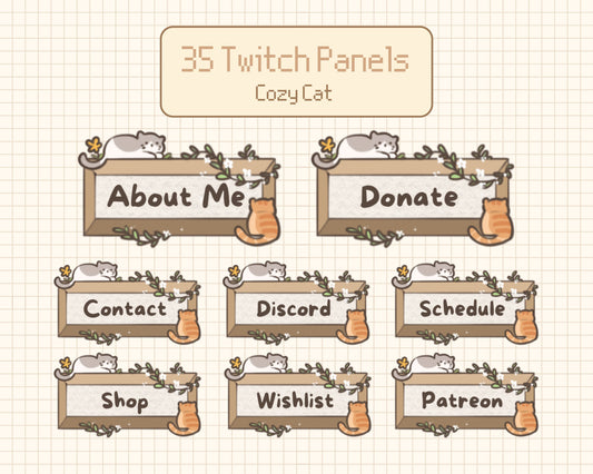 Cozy Cat | 35 Stream Panels