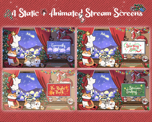 Frosty Paws | 4 Animated Stream Screens