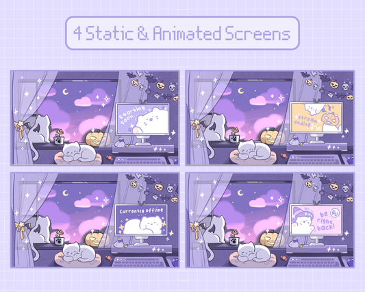 Mystic Whiskers | Animated Stream Pack | Animated Twitch Overlay