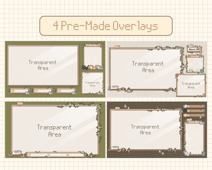 Cozy Cat | Animated Stream Pack | Animated Twitch Overlay