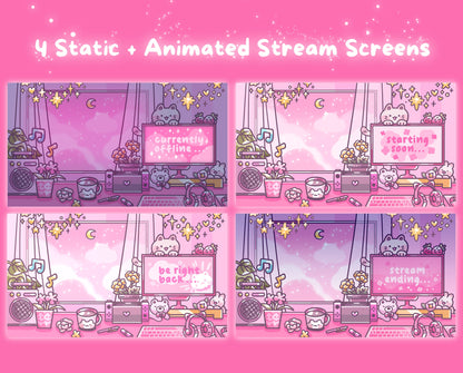 Berry Blush| Animated Stream Pack | Animated Twitch Overlay