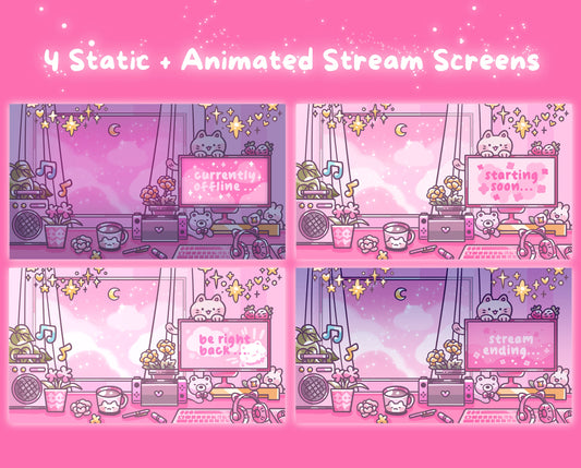 Berry Blush| Animated Stream Pack | Animated Twitch Overlay