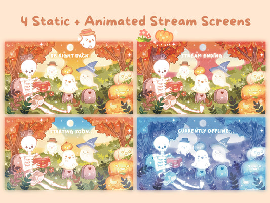 Autumn Spirits | 4 Animated Stream Screens