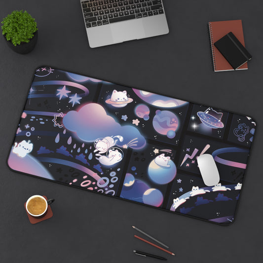 Space Cat Cute Mousepad | Deskmat | Gaming Mousepad | Cat Deskmat | Gamer Girl Desk Accessories | Gifts for Gamers | Gaming Desk Accessories