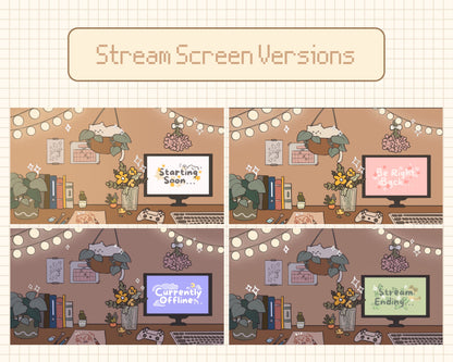 Cozy Cat | 4 Animated Stream Screens
