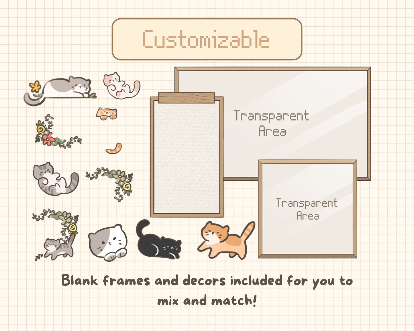 Cozy Cat | Animated Stream Pack | Animated Twitch Overlay