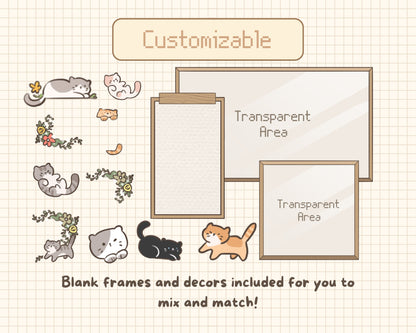 Cozy Cat | Animated Stream Pack | Animated Twitch Overlay