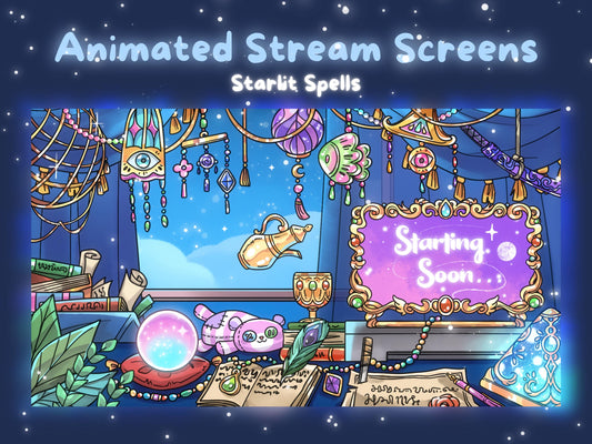 Starlit Spells | 4 Animated Stream Screens