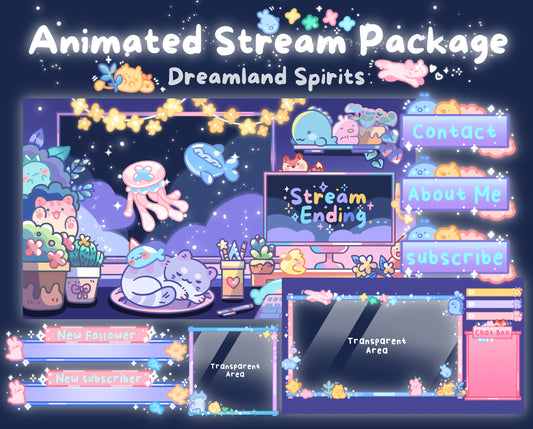 Dreamland Spirits | Animated Stream Pack | Animated Twitch Overlay