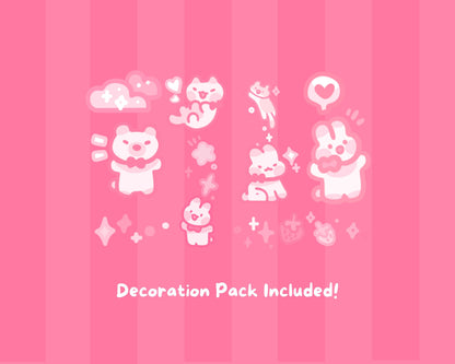 Berry Blush| 4 Animated Stream Screens