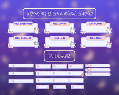 Calico Cat | Animated Stream Pack | Animated Twitch Overlay