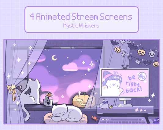 Mystic Whiskers | 4 Animated Stream Screens