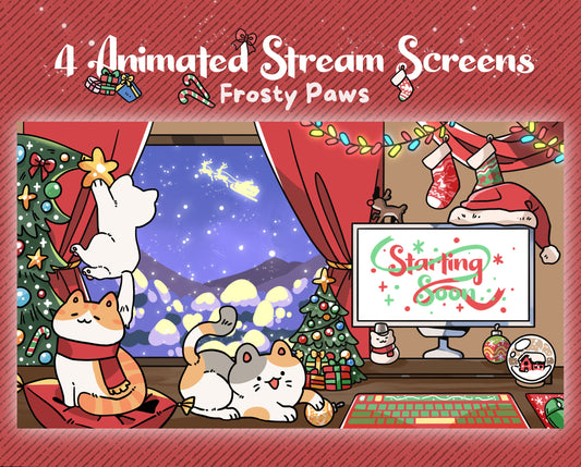Frosty Paws | 4 Animated Stream Screens