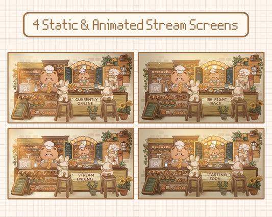 Teddy's Tasty Bites | Animated Stream Pack | Animated Twitch Overlay