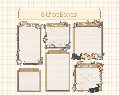 Cozy Cat | Animated Stream Pack | Animated Twitch Overlay