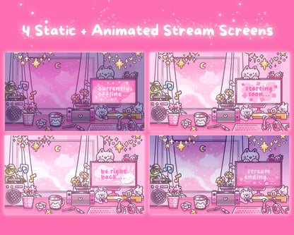 Berry Blush| 4 Animated Stream Screens
